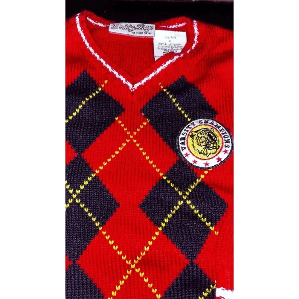 Buddy boys red knit sweater size 3T